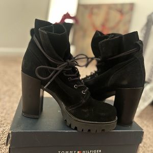 100% suede healed boots